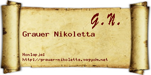 Grauer Nikoletta névjegykártya
